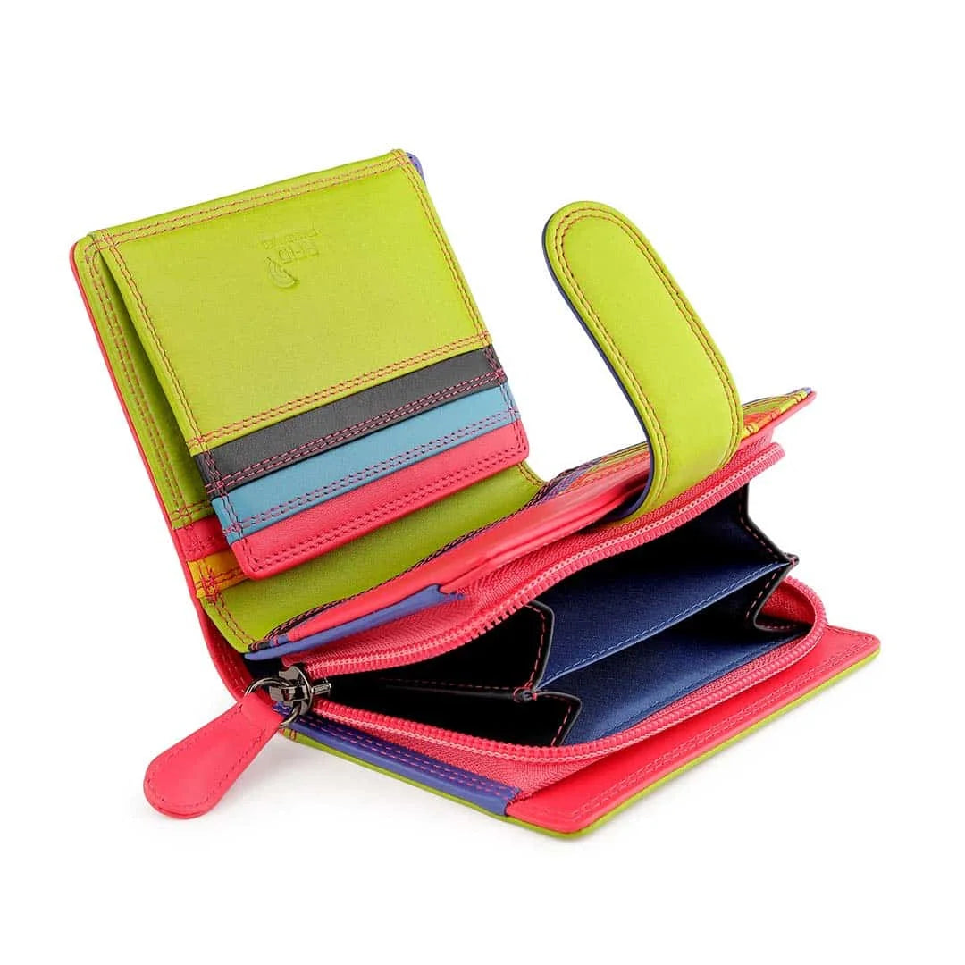 London Multi Colour Tab Purse 6084 Pink 07