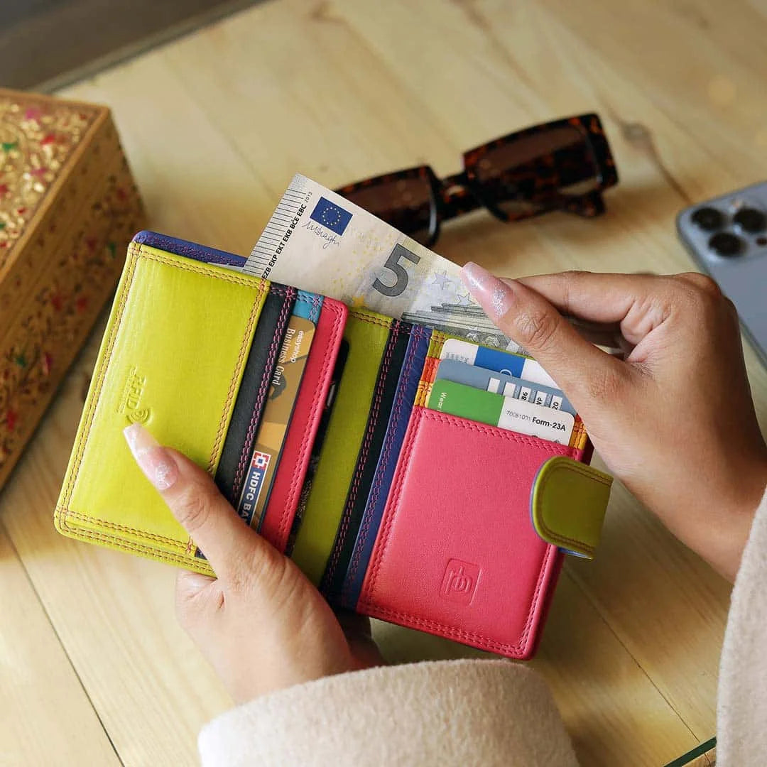 London Multi Colour Tab Purse 6084 Pink 10