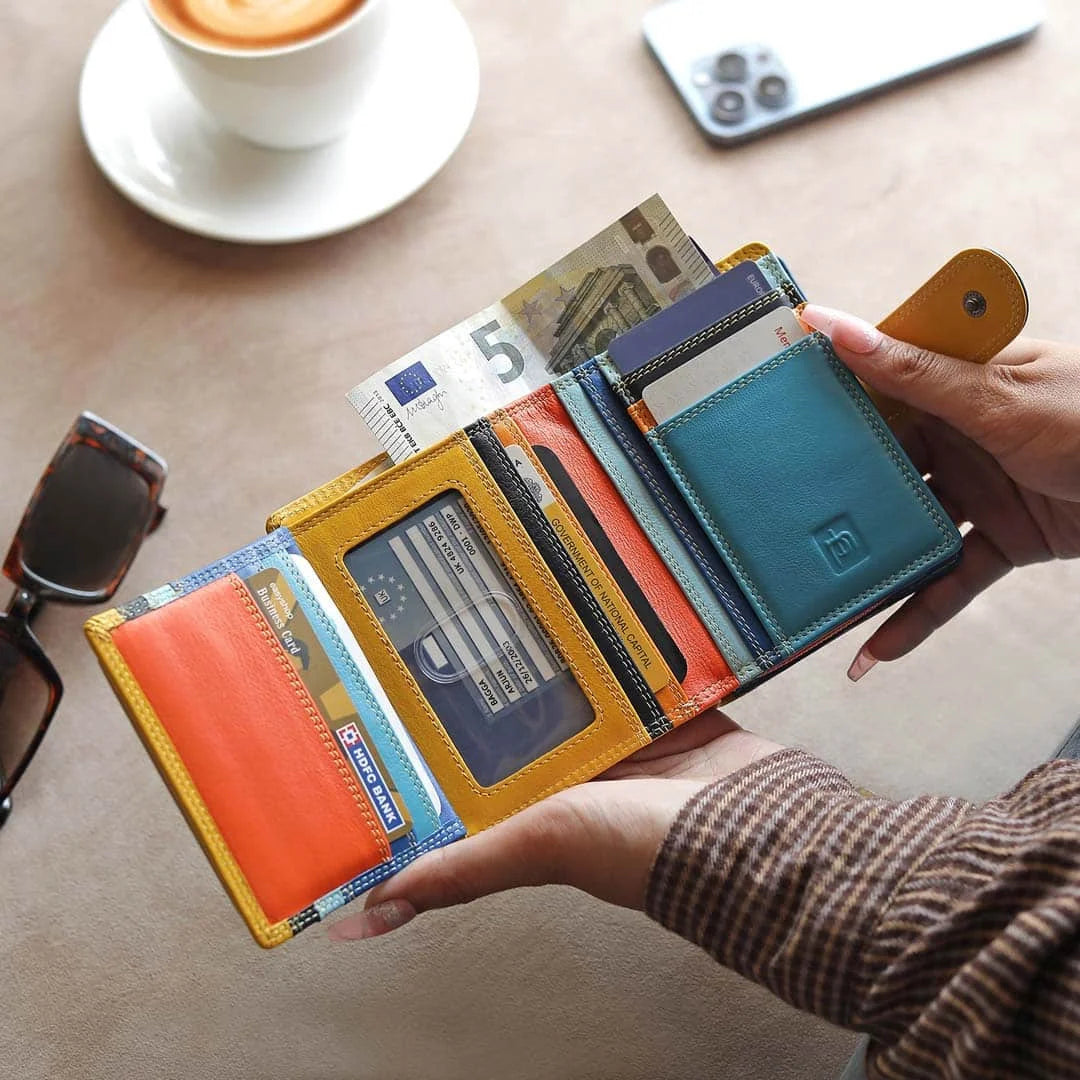 London Multi Colour Tab Purse 6084 Yellow 02