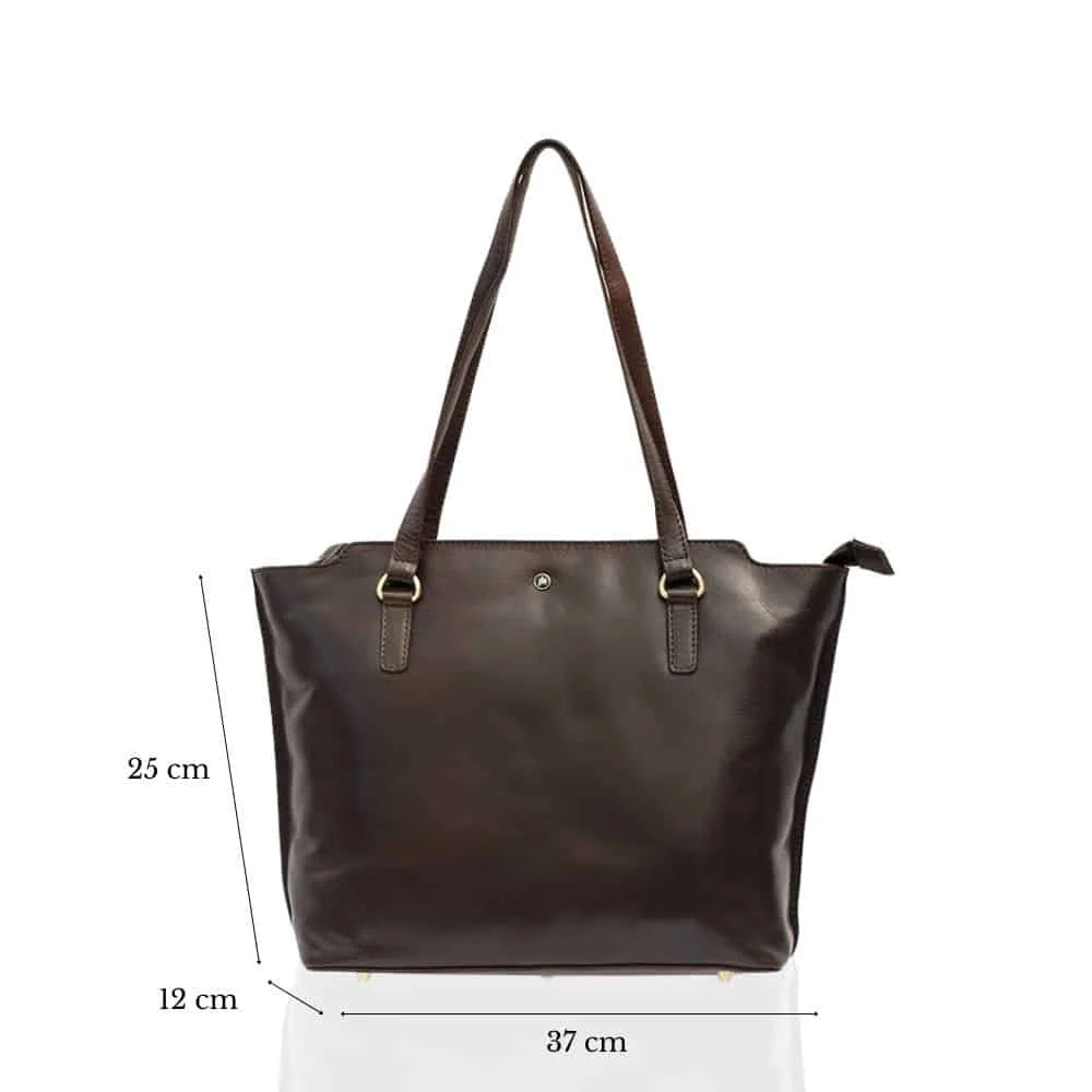 Tuscan Shopper Handbag Brown, measurements