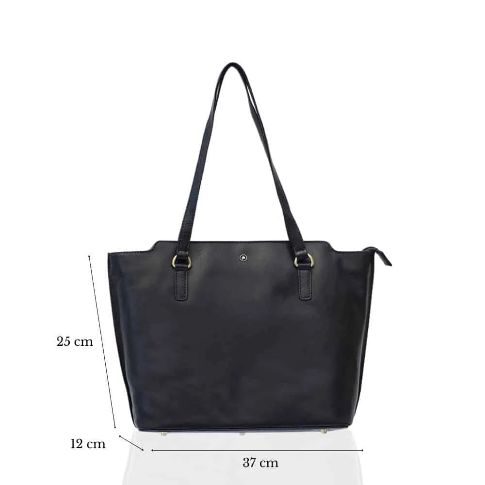 Tuscan Shopper Handbag Navy, measurements