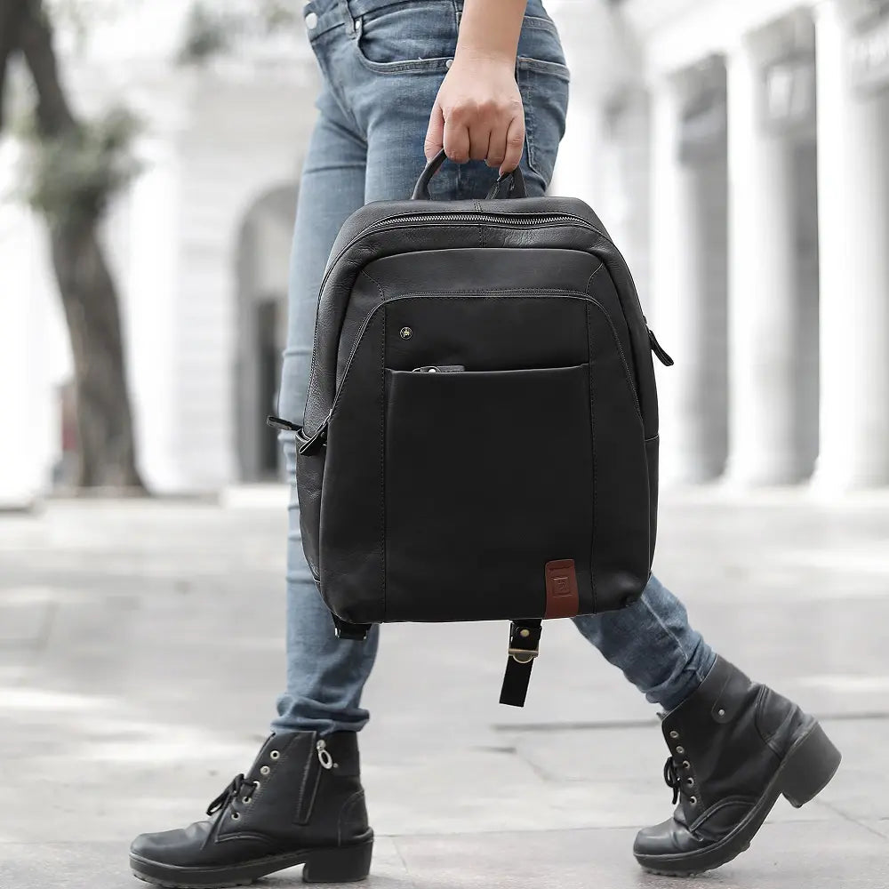 Leather Backpack Morgan Tuscan Black-10