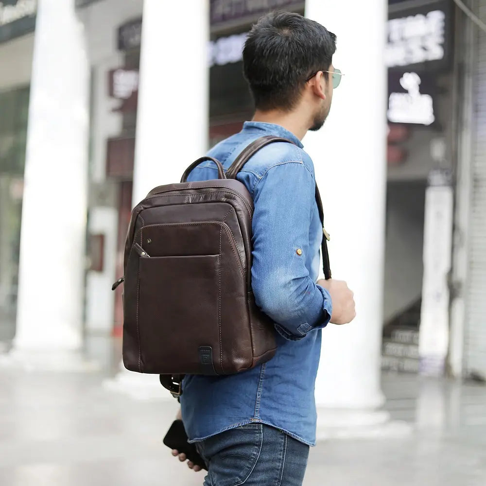 Leather Backpack Morgan Tuscan Dark Brown-6