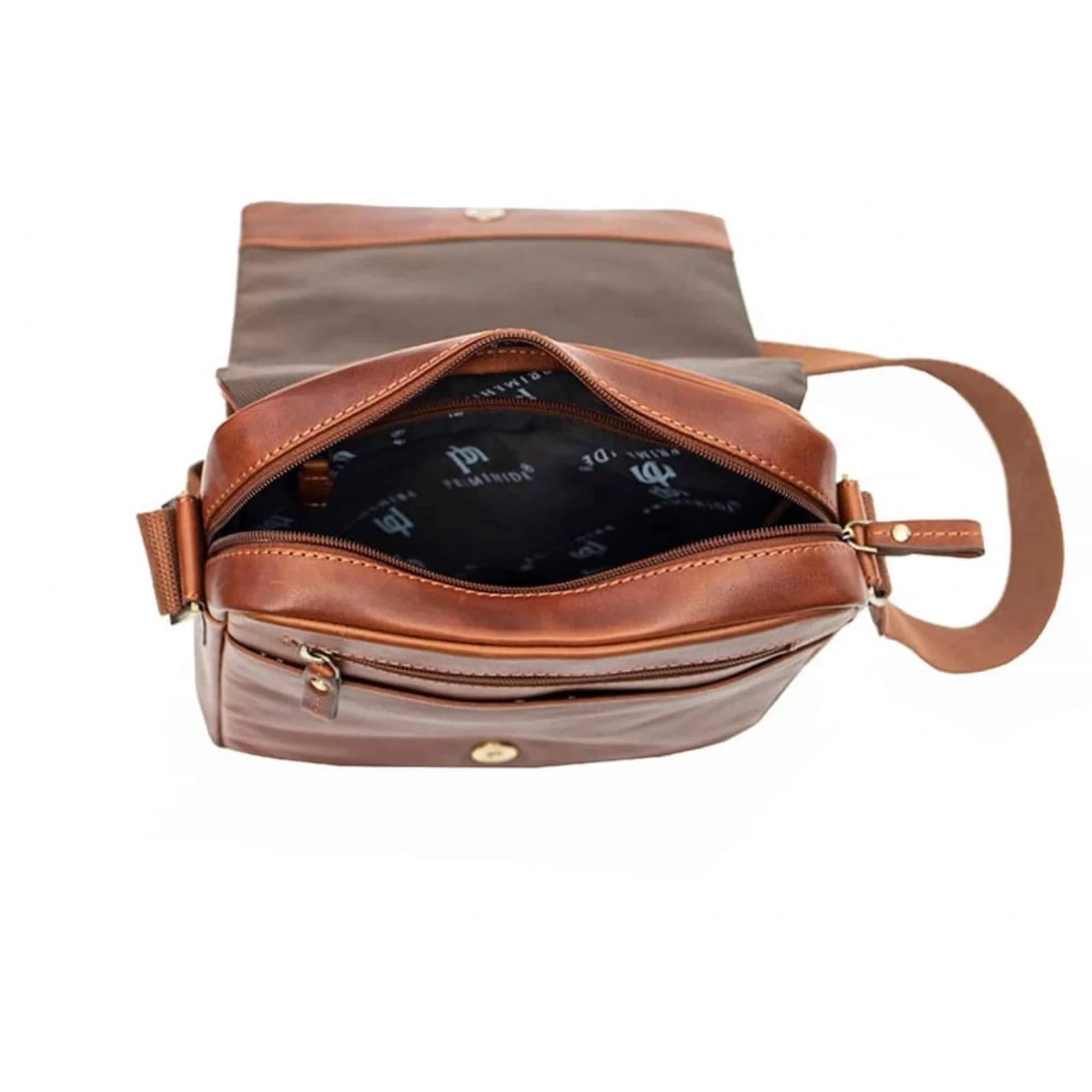 Tuscan Flapover Messenger Bag – 7357 open top view