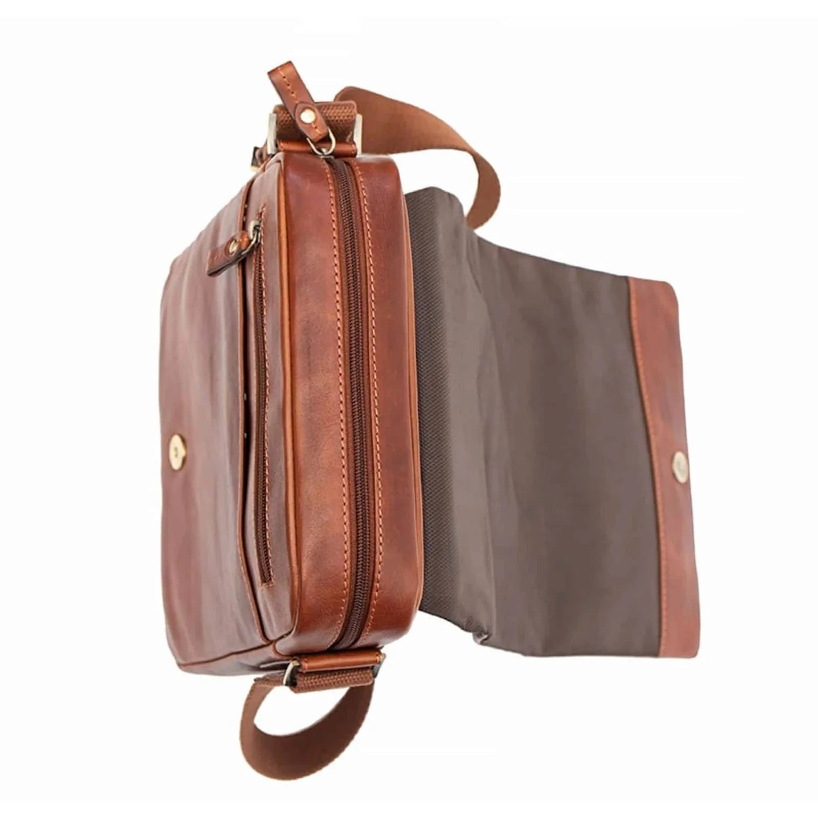 Tuscan Flapover Messenger Bag – 7357, top view