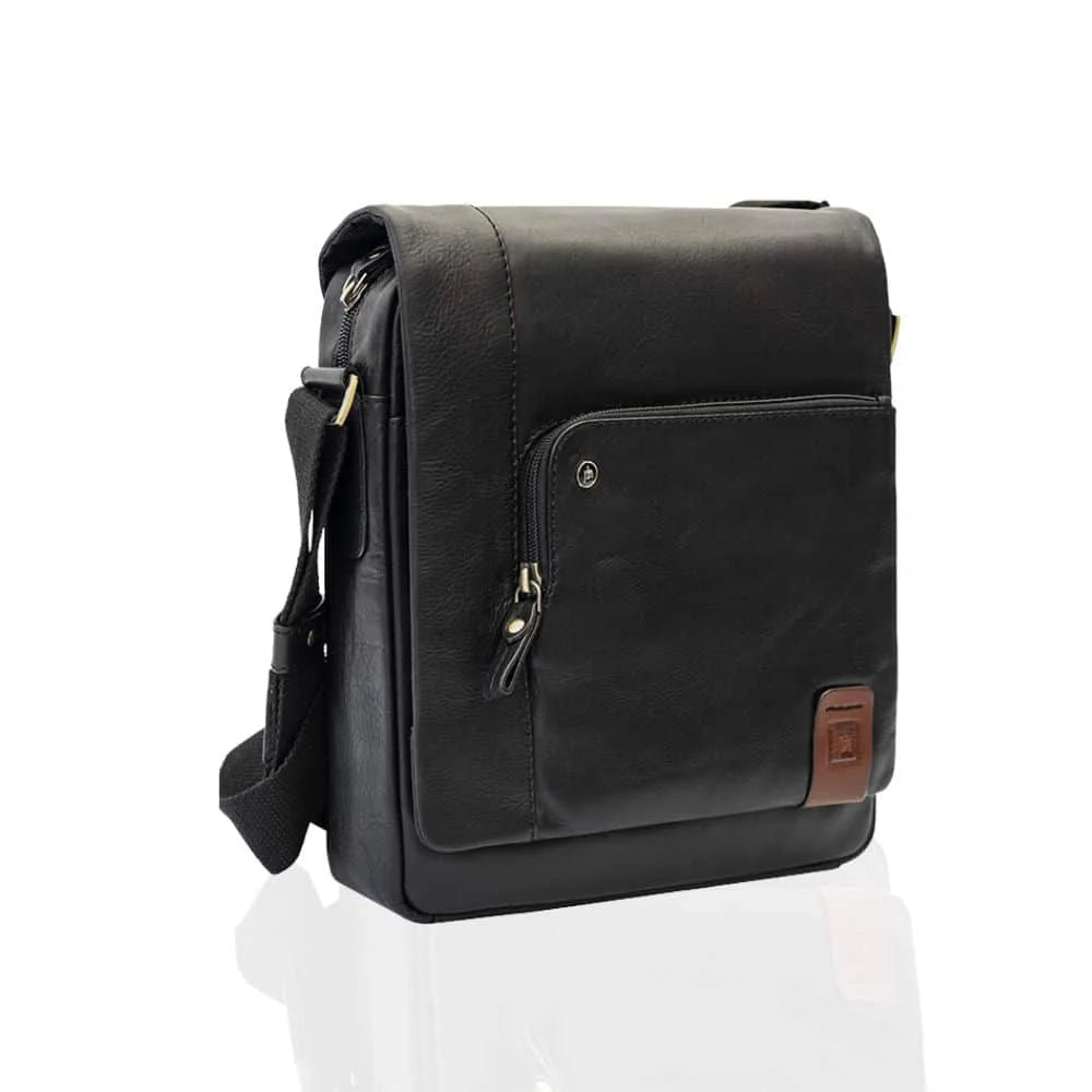Tuscan Flapover Messenger Bag Black