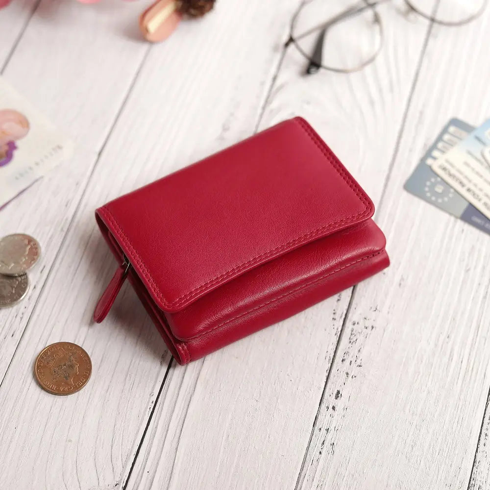 Soft Leather Purse Giorgia Verona Red-4