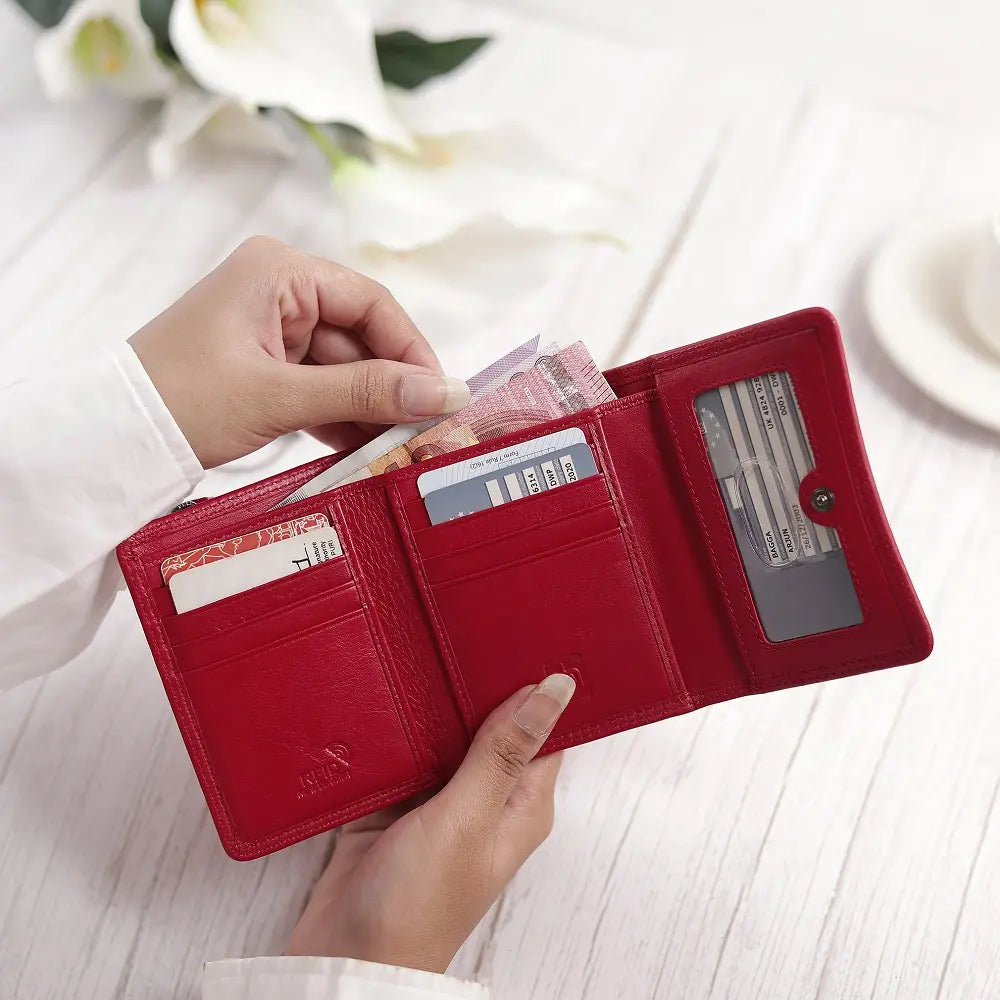 Soft Leather Purse Giorgia Verona Red-5