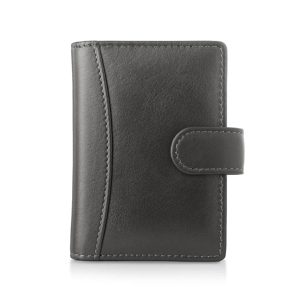 RFID Leather Credit Card Holder - Compact Design - 602