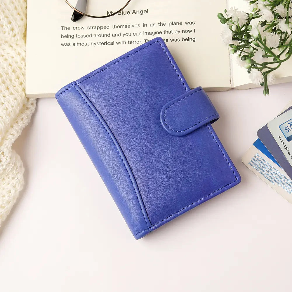 RFID Leather Credit Card Holder R602BLU 5
