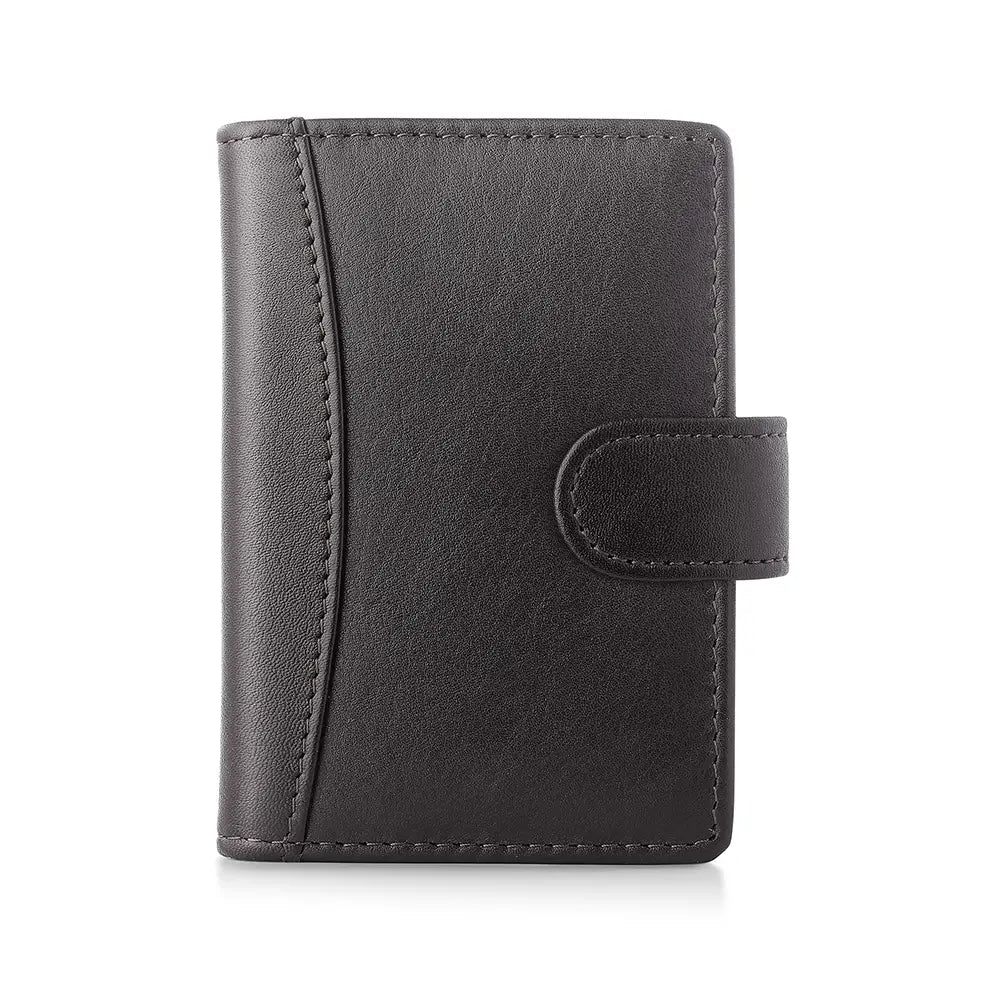 RFID Leather Credit Card Holder - Compact Design - 602