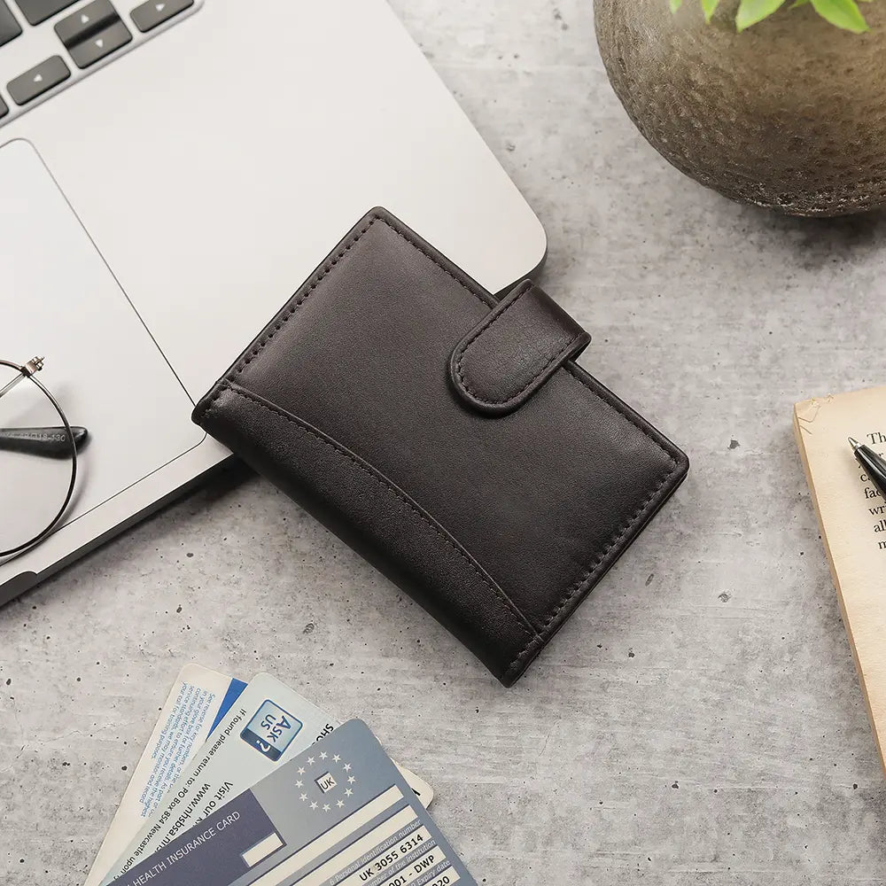RFID Leather Credit Card Holder R602DRKBRN 4