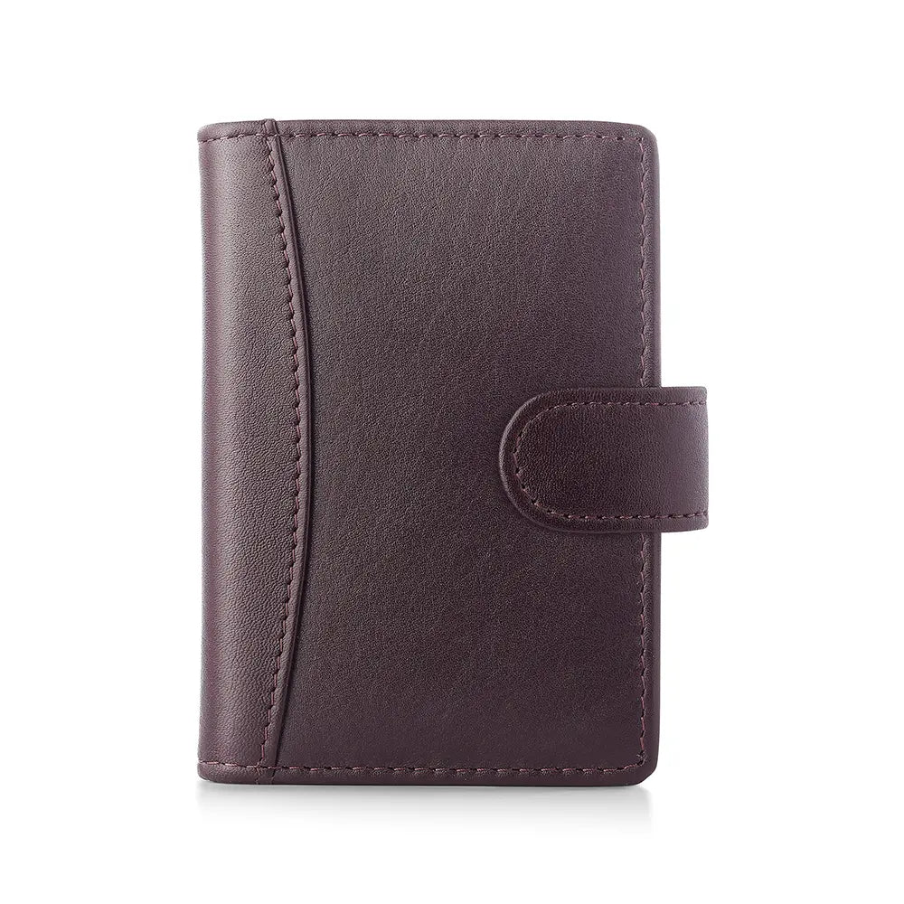 RFID Leather Credit Card Holder - Compact Design - 602
