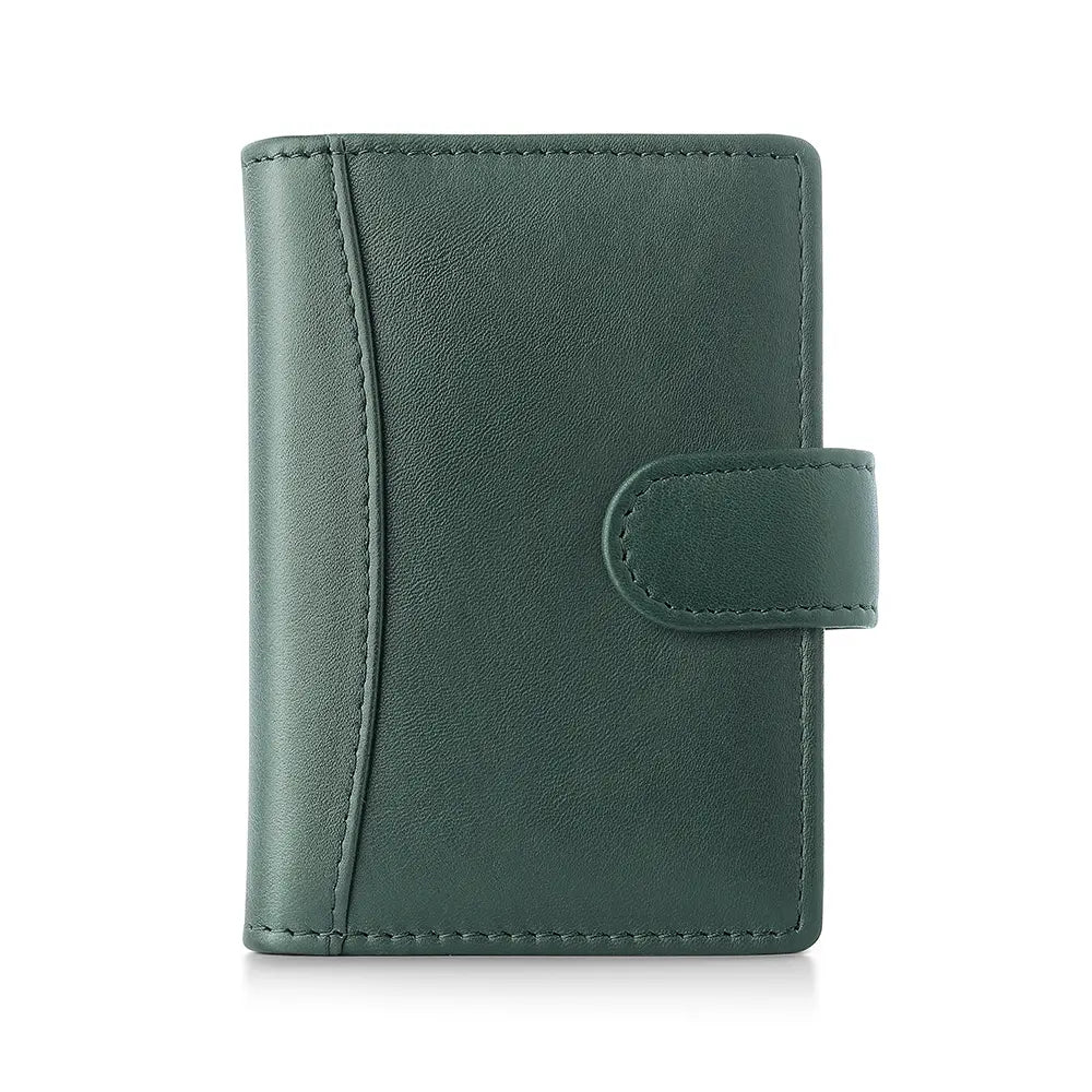 RFID Leather Credit Card Holder - Compact Design - 602