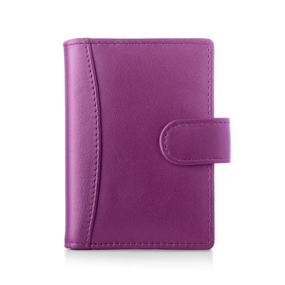 RFID Leather Credit Card Holder - Compact Design - 602