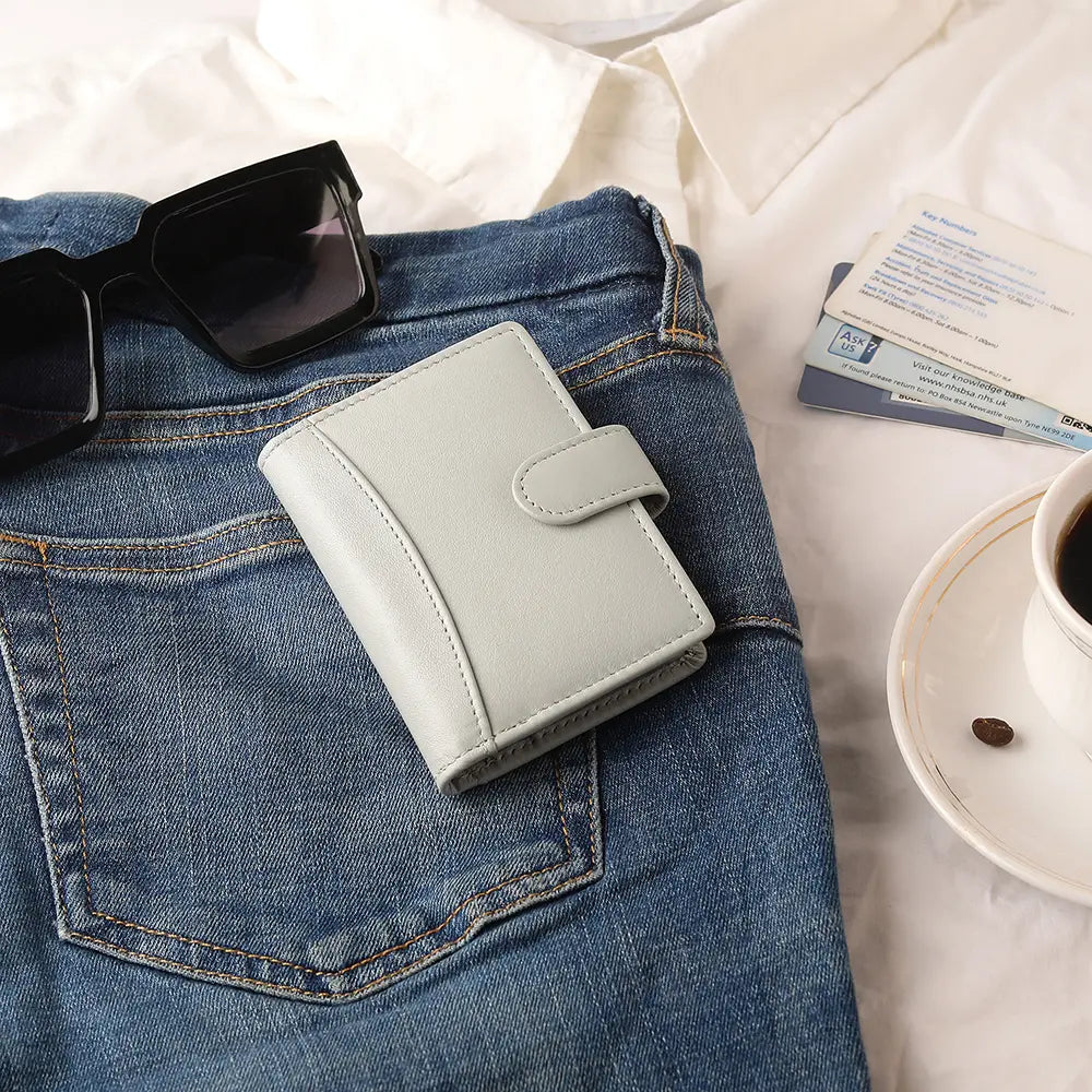 RFID Leather Credit Card Holder R602GREY 5