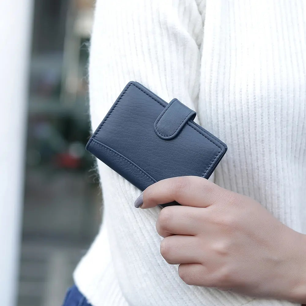 RFID Leather Credit Card Holder R602NVY 6