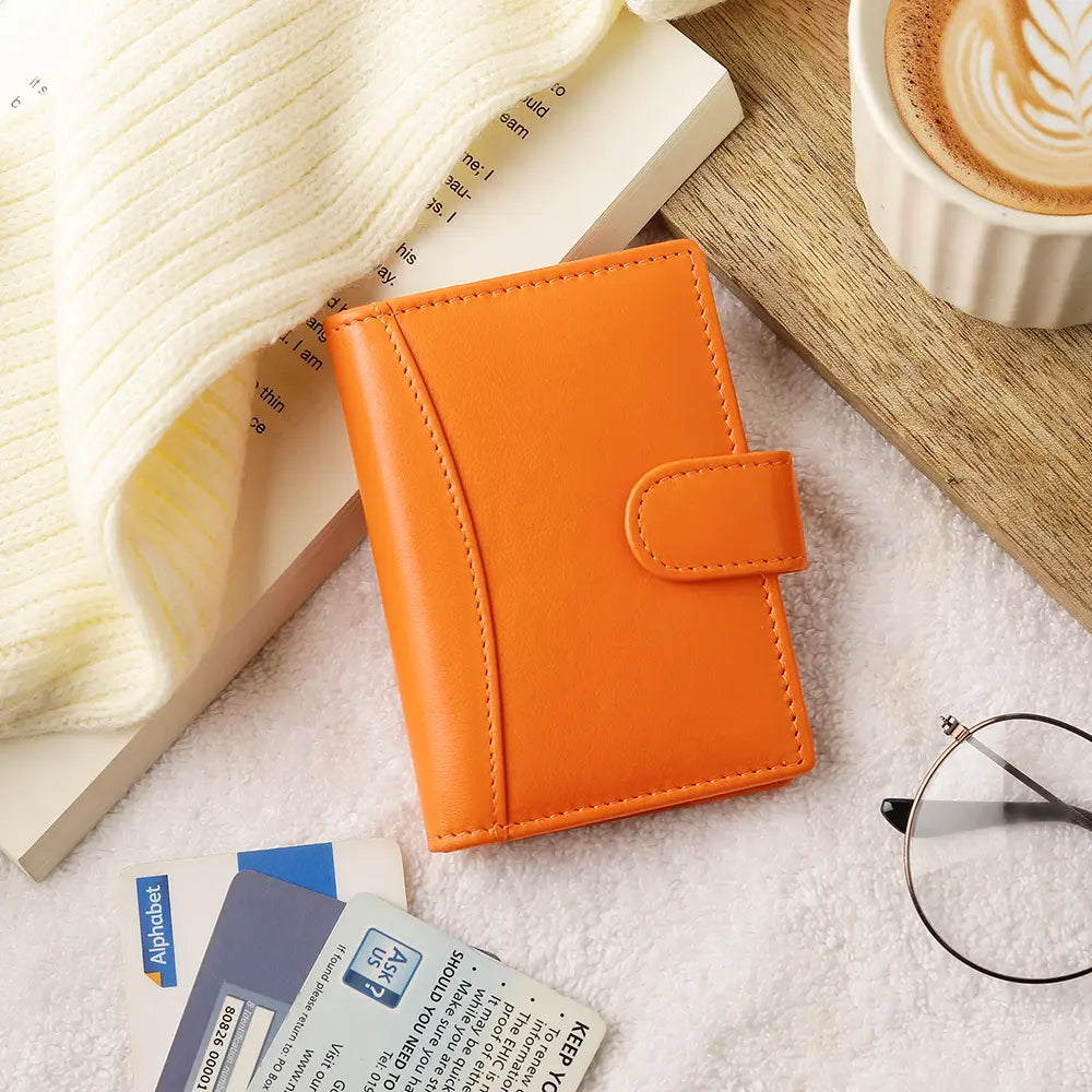 RFID Leather Credit Card Holder R602ORG 5