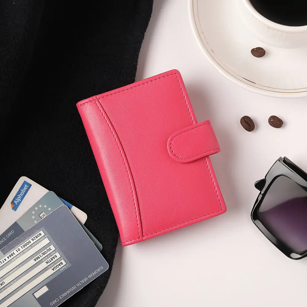 RFID Leather Credit Card Holder R602PNK 5