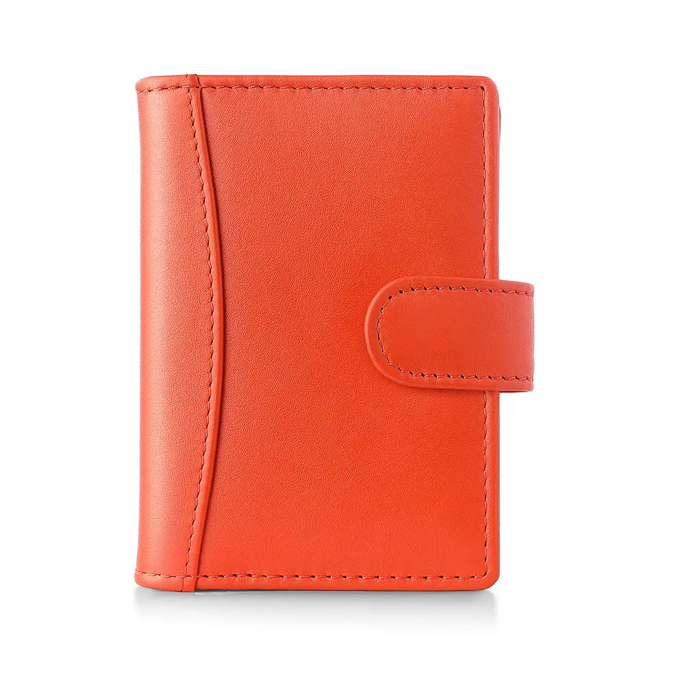RFID Leather Credit Card Holder - Compact Design - 602