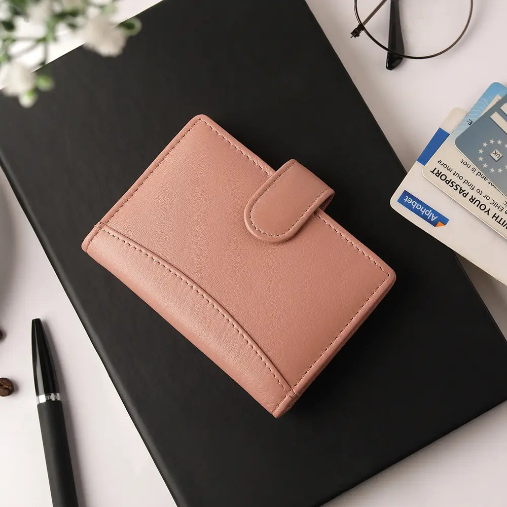 RFID Leather Credit Card Holder R602ROSE 5