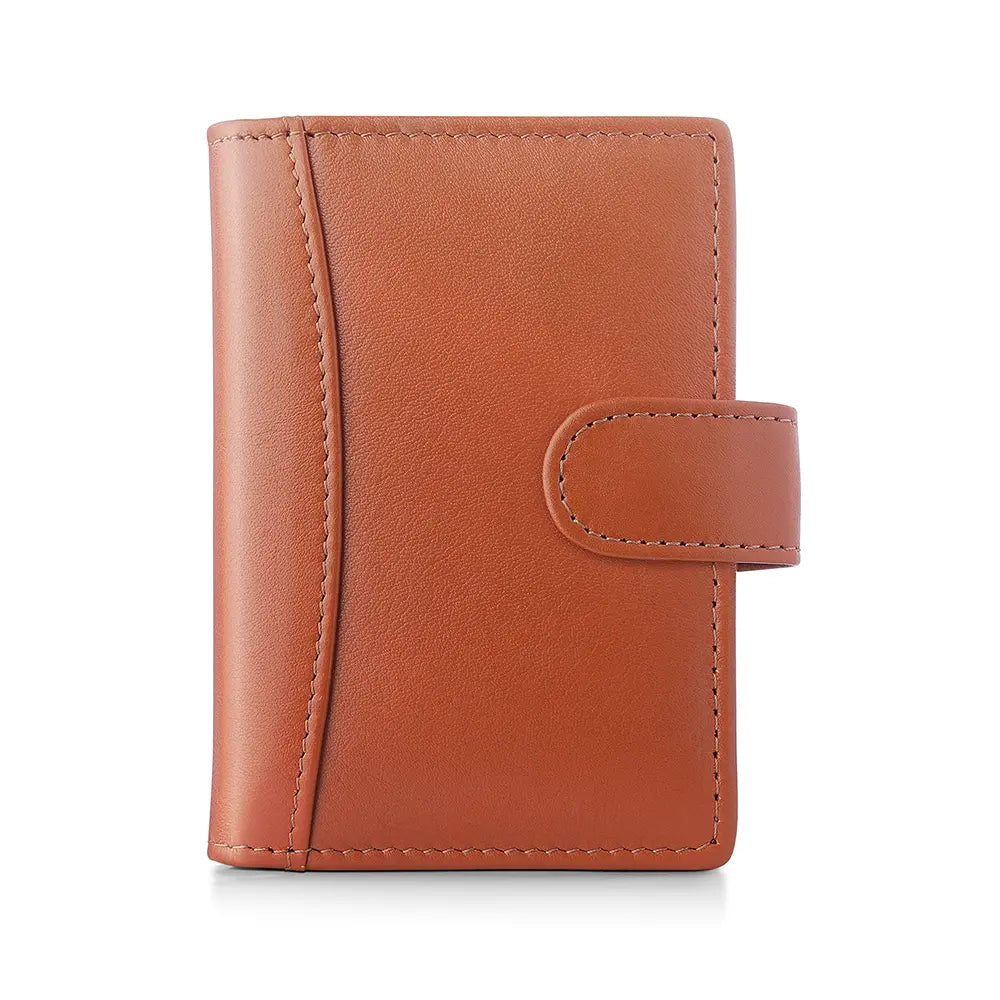 RFID Leather Credit Card Holder - Compact Design - 602
