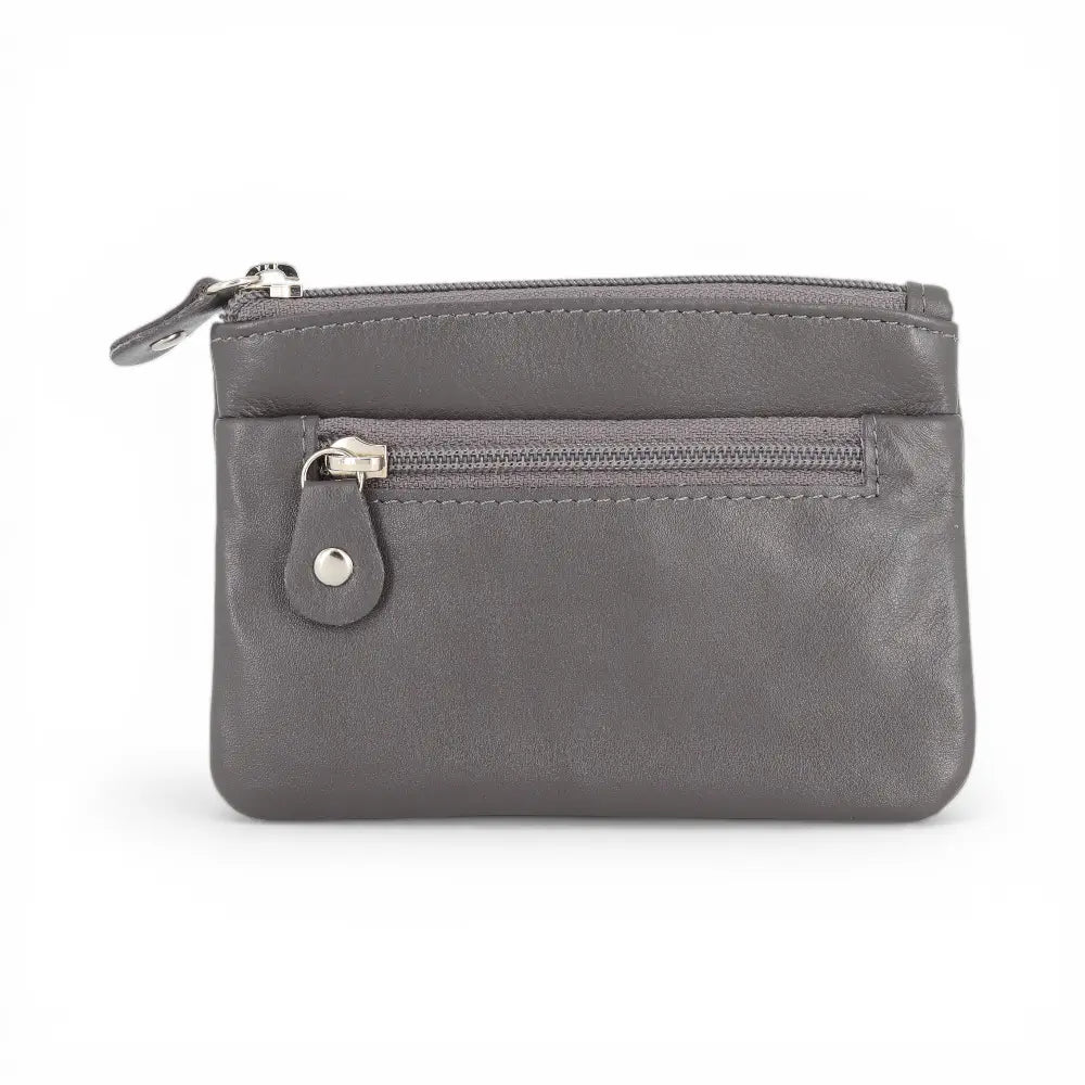 Anthracite Gray wallet with a zipper on a white background