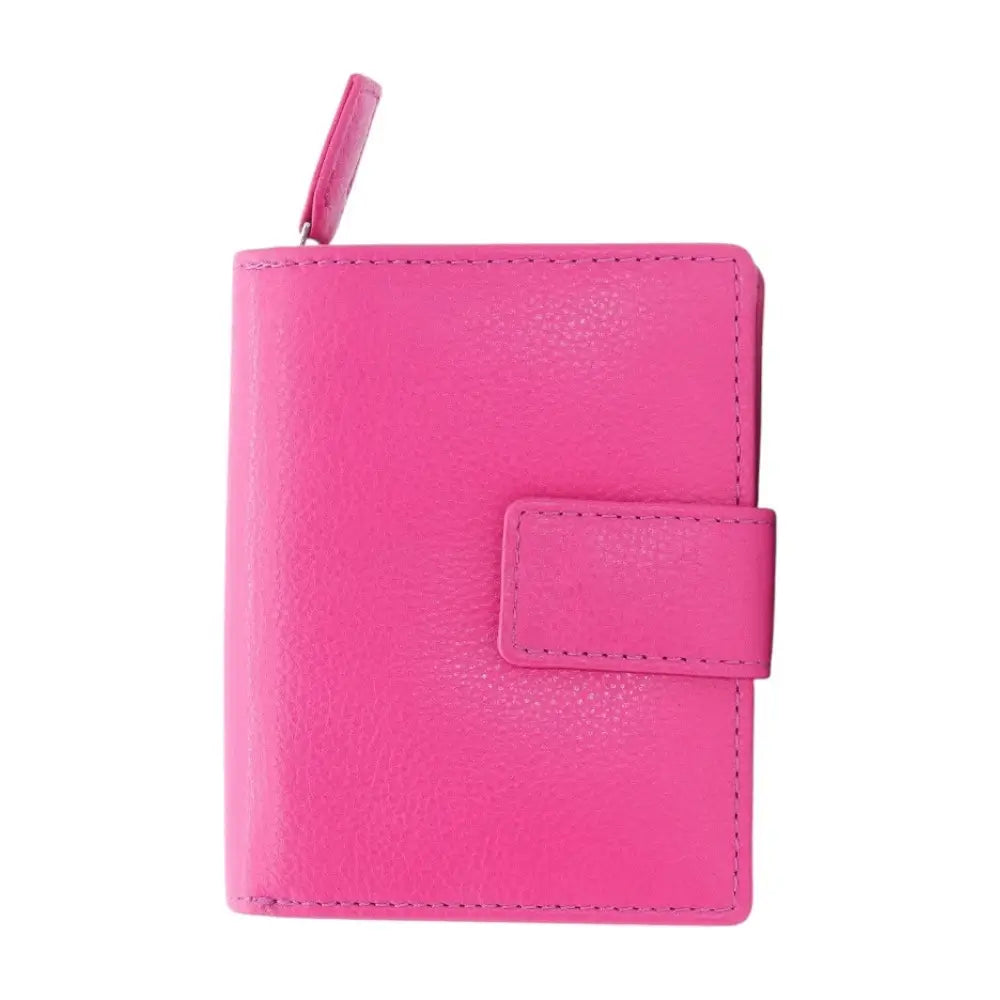 Front view of Berry Leather Purse on a white background