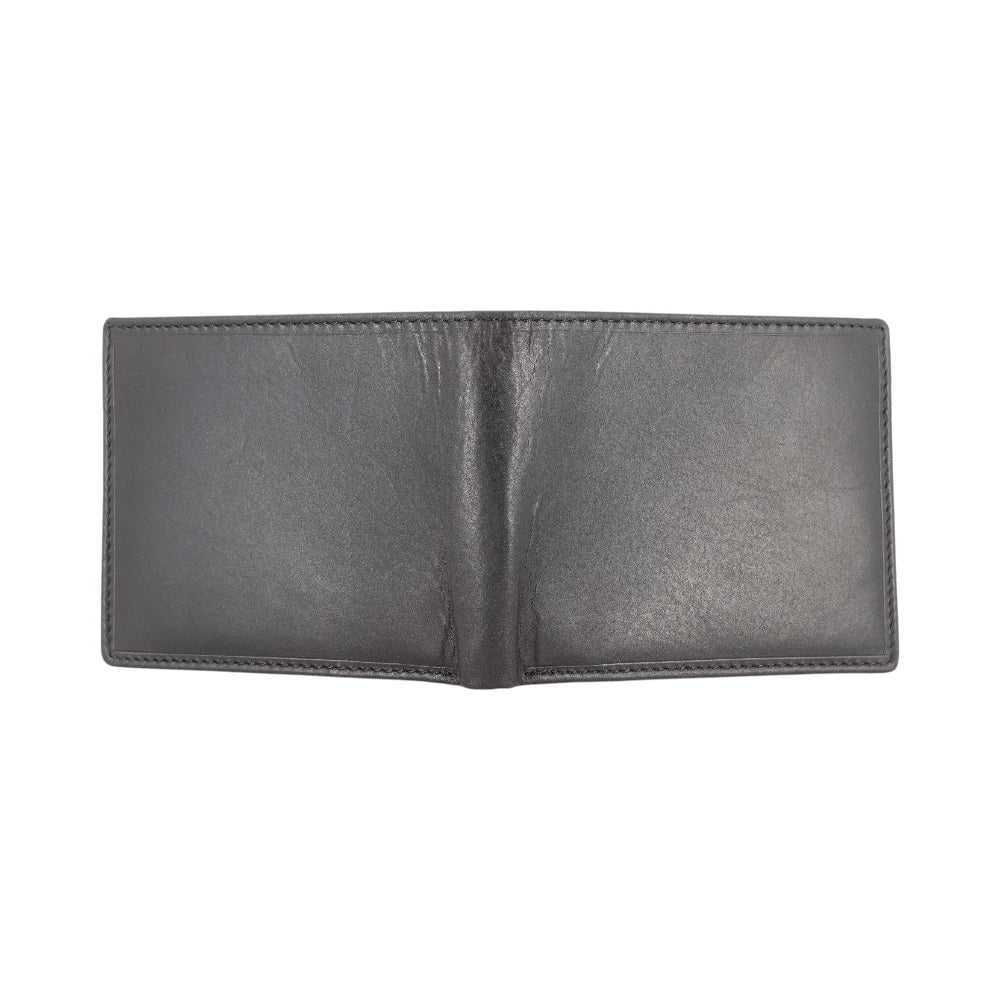 Black leather wallet on a white background
