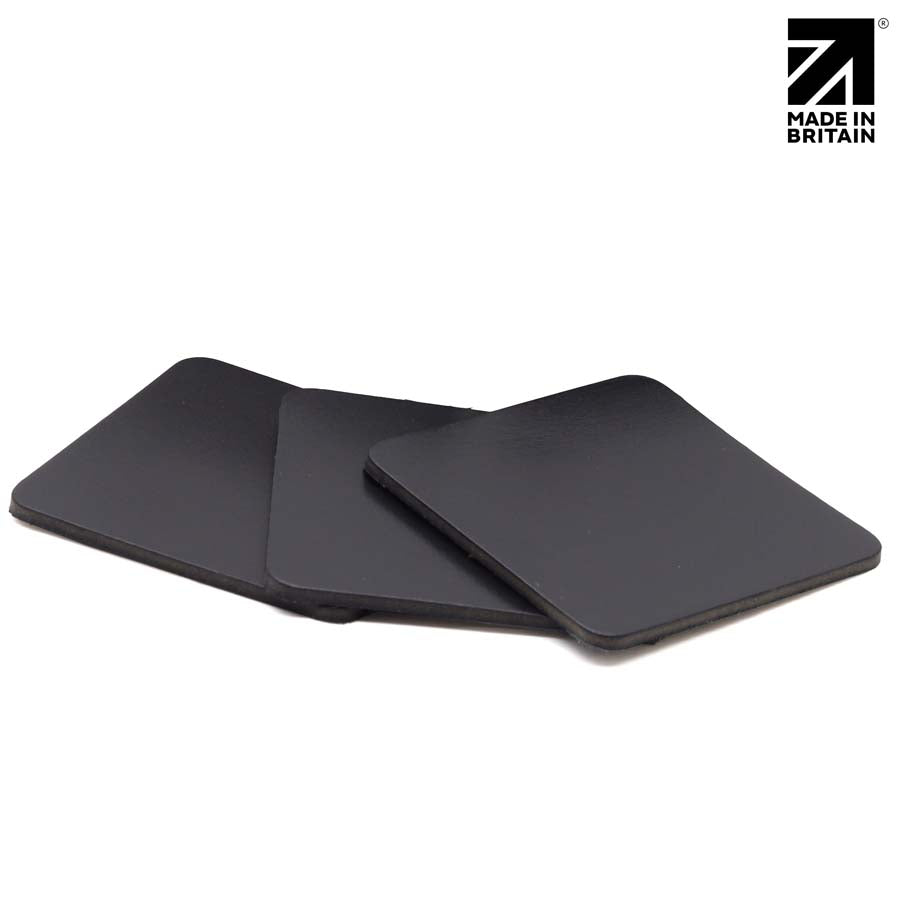Full Grain Leather Coaster Set - Premium Square Leather Coasters - MIB4830S