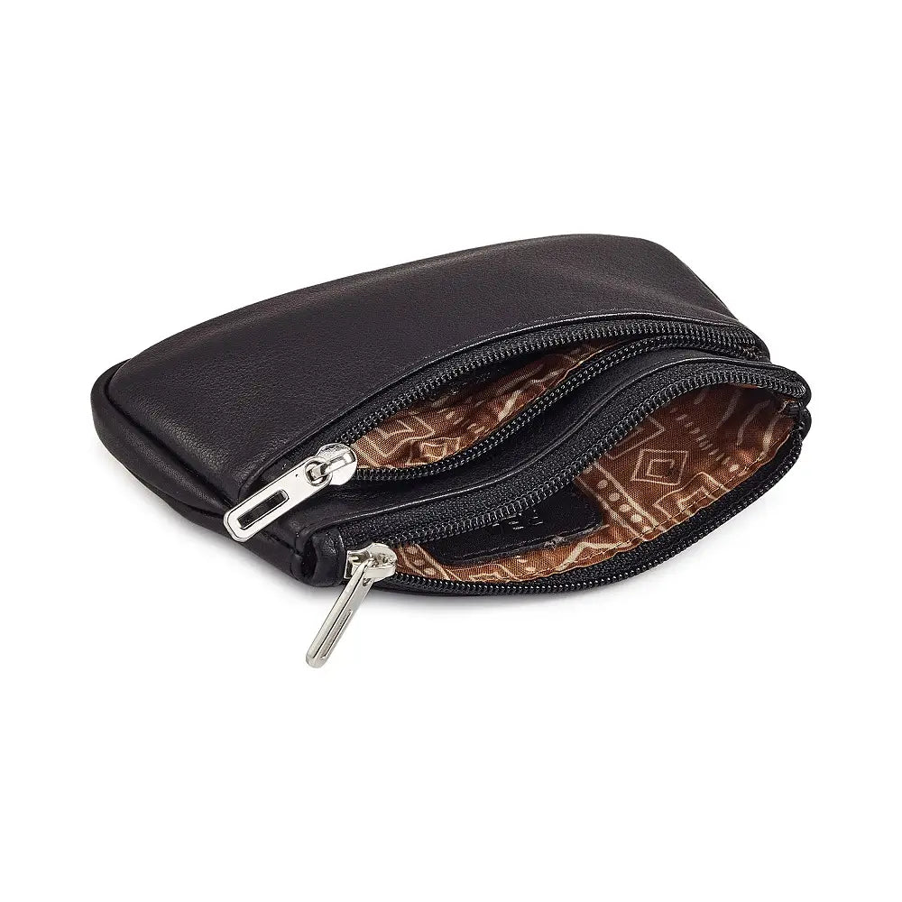 Compact leather change purse for women  