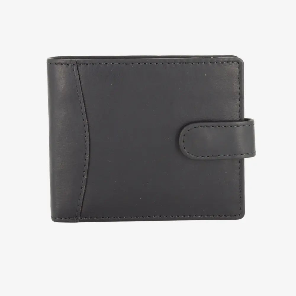 Black leather wallet on a white background
