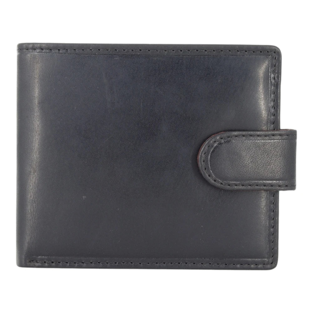 Black leather wallet on a white background
