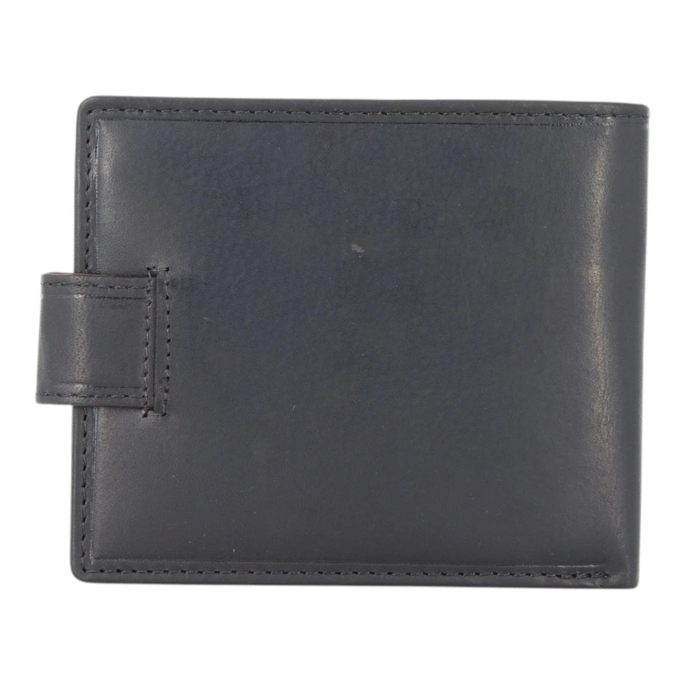 Black leather wallet on a white background