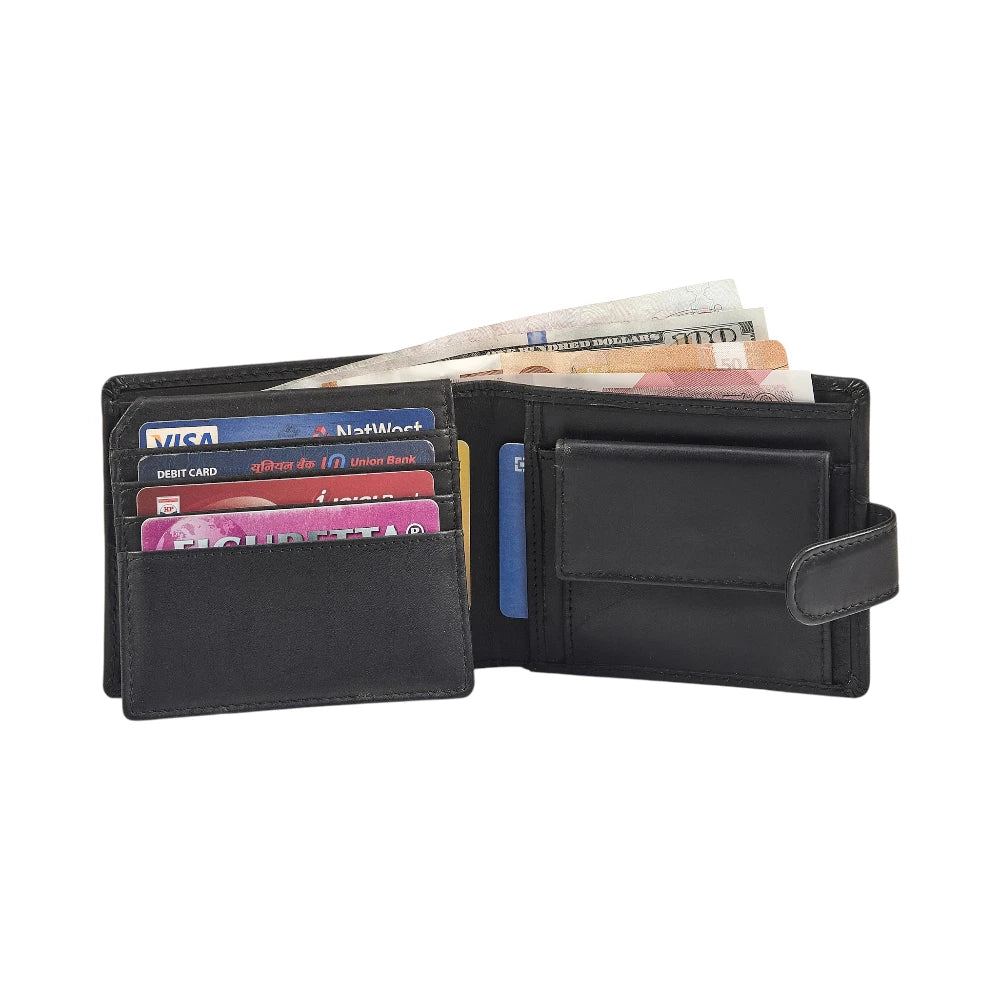 Oil pull up leather wallet with multiple card slots