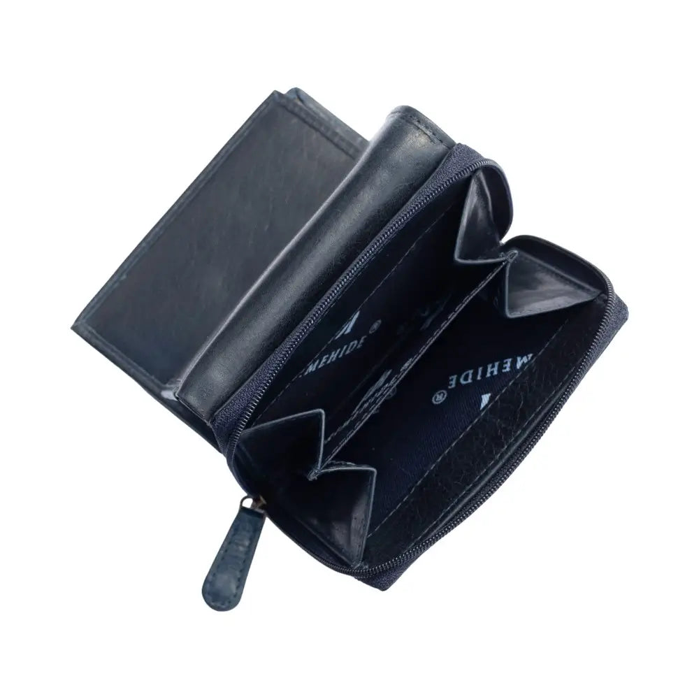 Black leather wallet with PRIMEHIDE branding on a white background