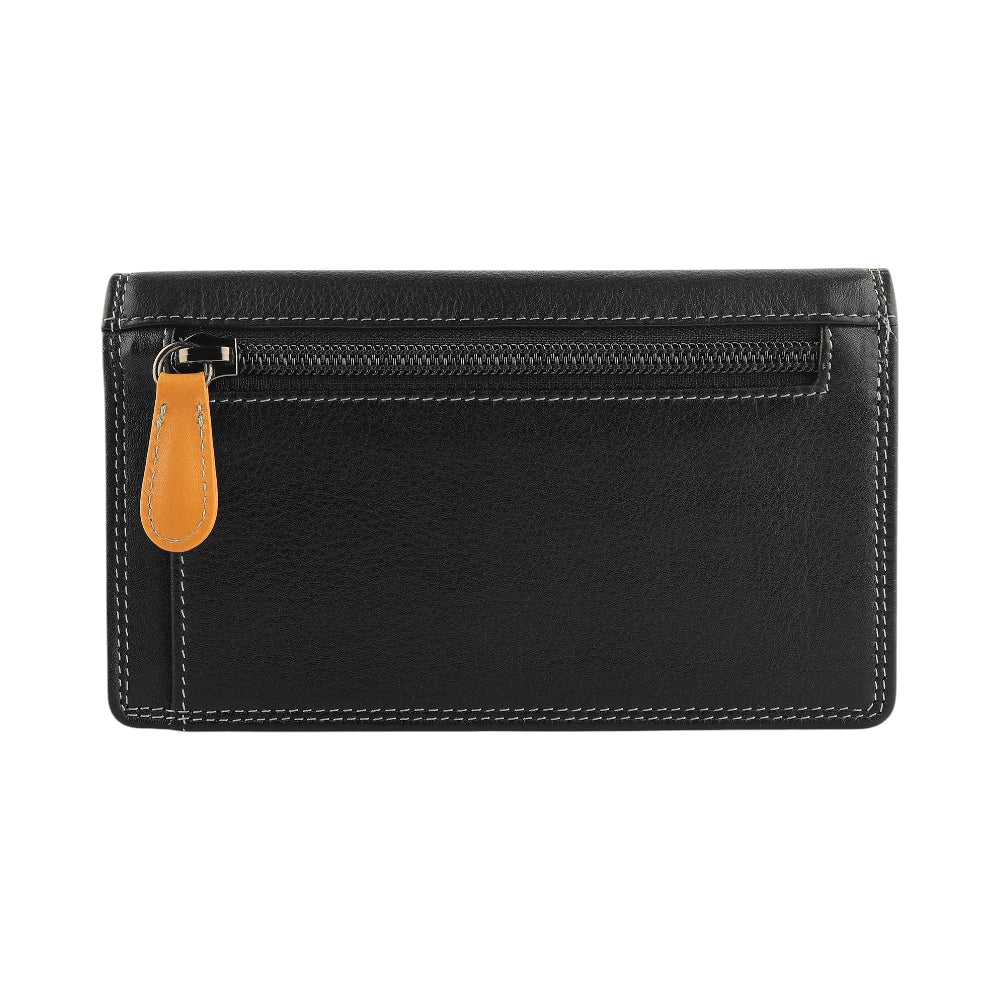 Back  view of Black wallet  on a white background