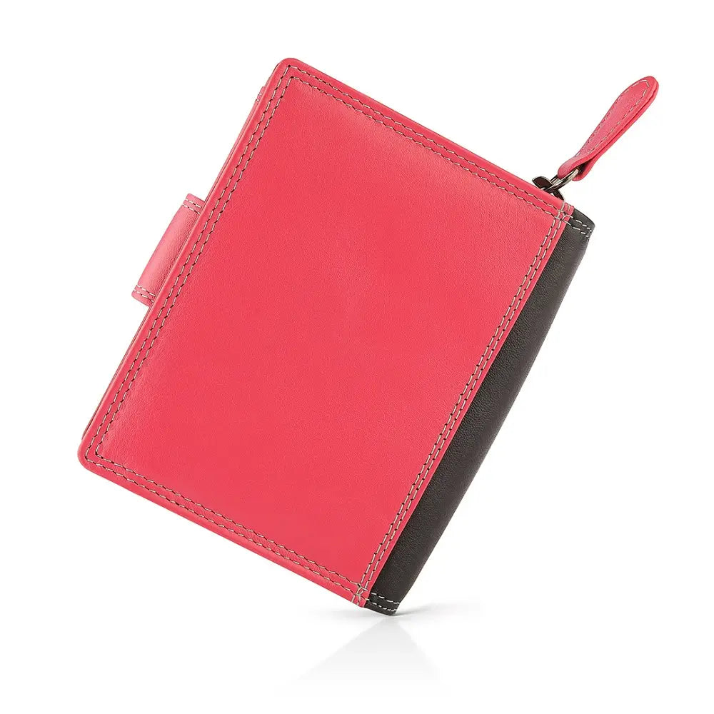 Back view of  black wallet on a white background
