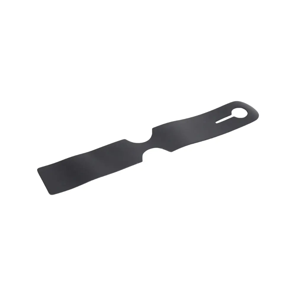 Front view of Black loop style luggage tag