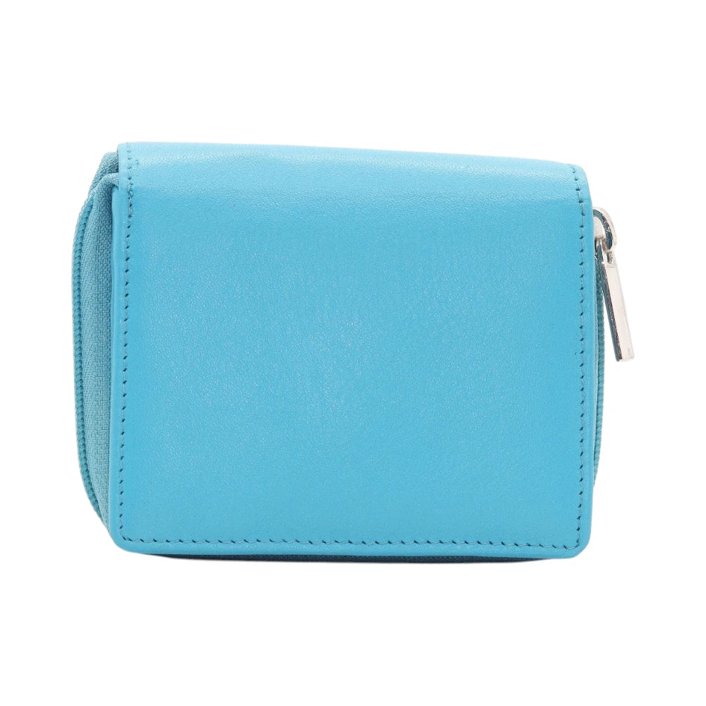 Front view of Turqoise with a zipper on a white background