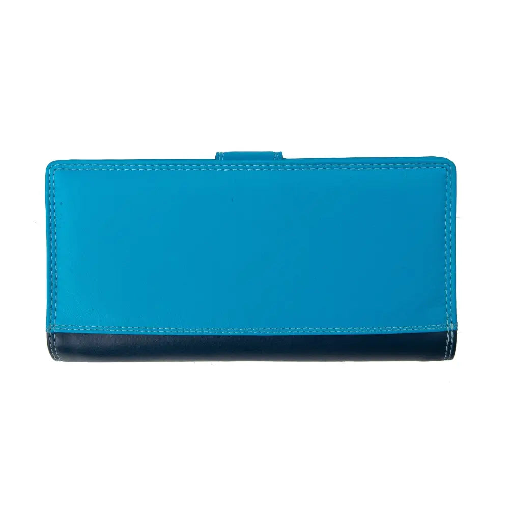 Back view of Blue wallet on a white background