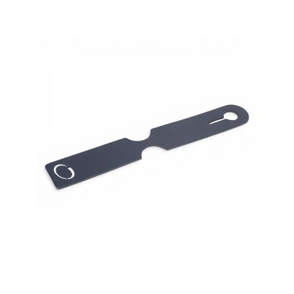 Front view of Blue loop style luggage tag