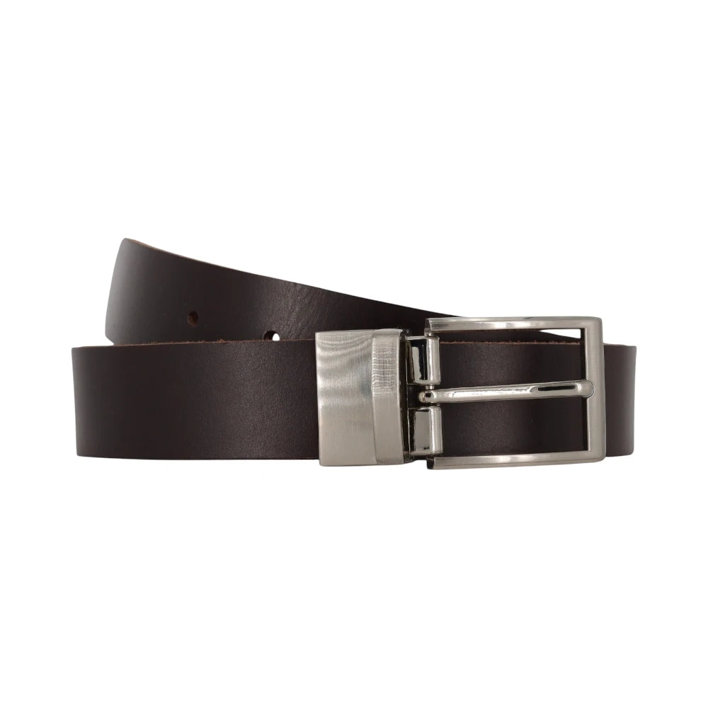Brown leather belt  on a white background