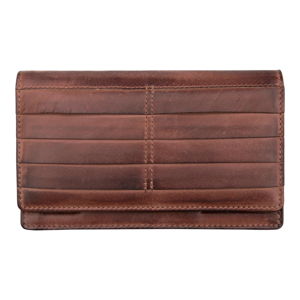 Brown Leather Matinee Purse Ridgeback on a white background