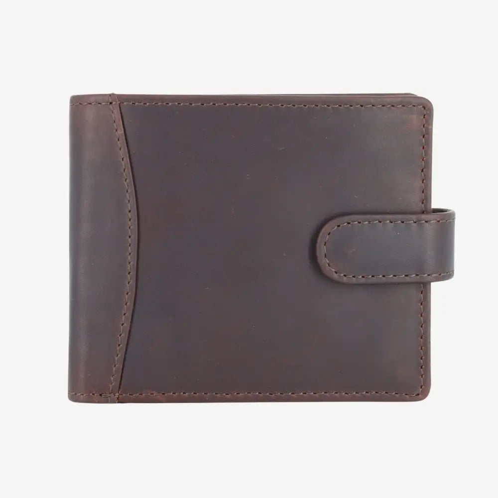 Brown leather wallet on a white background