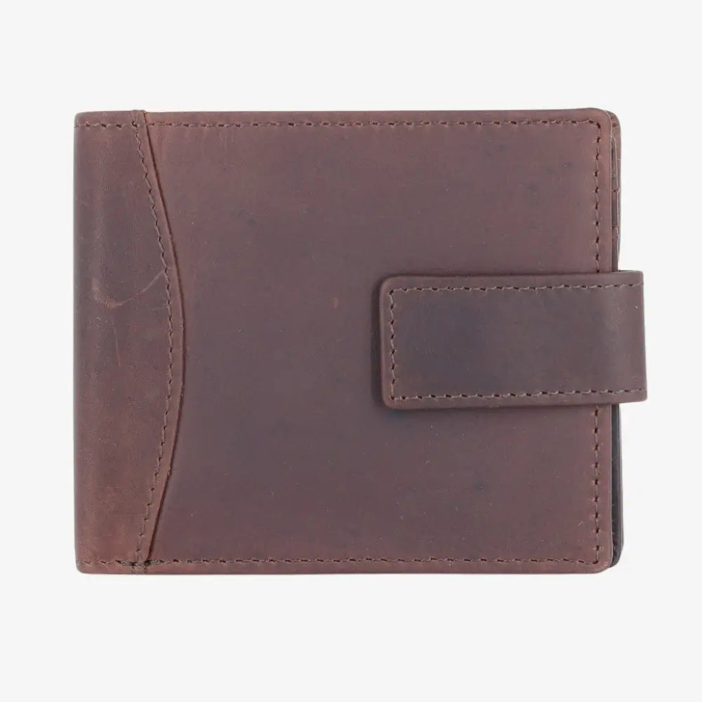 Black leather wallet on a white background
