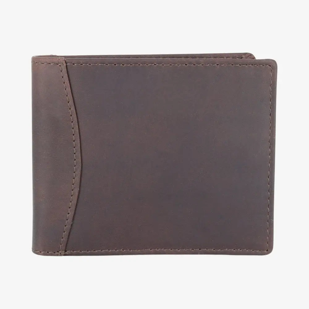 Brown leather wallet on a white background