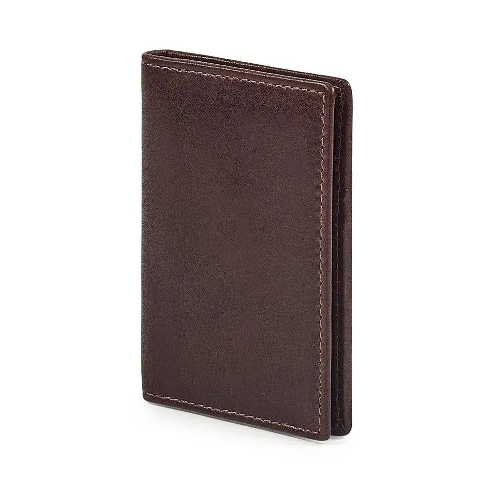 Brown leather card holder on a white background
