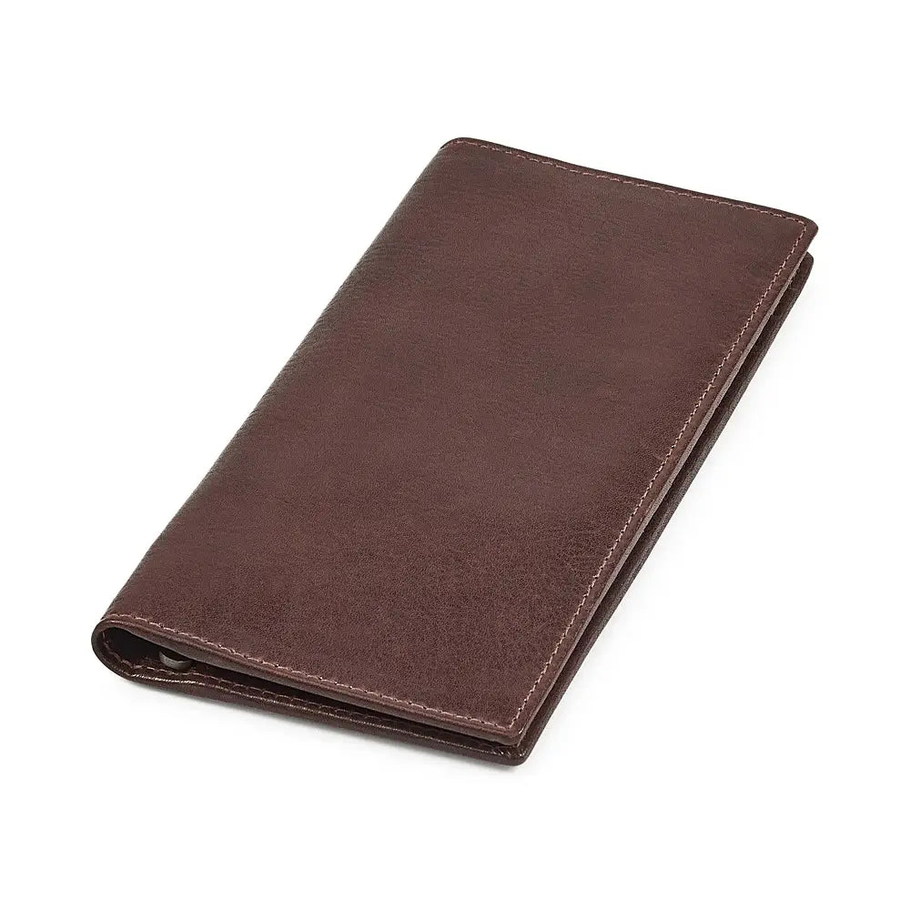 Brown leather wallet on a white background