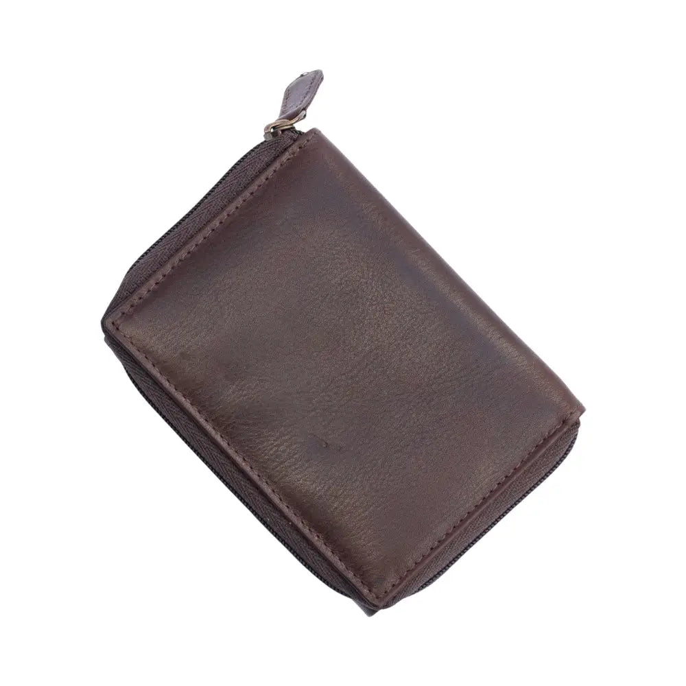 Brown leather wallet on a white background